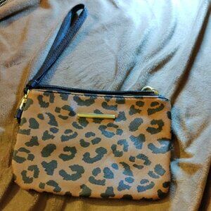 Leopard Print Wristlet Clutch